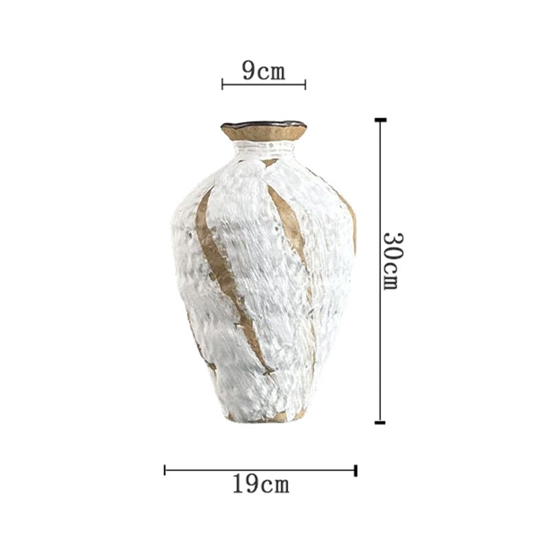 Ceramic Vase Decoration - Short & Tall Wabi Sabi Style Glazed Stoneware