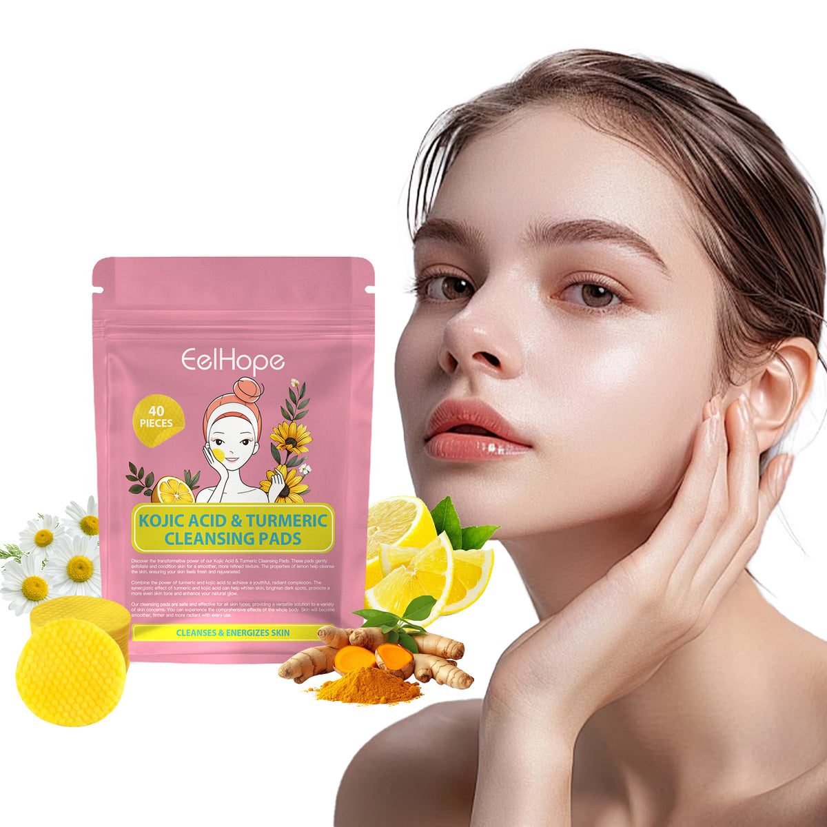 Turmeric Glycolic Acid Cleansing Pads - Exfoliating Cotton