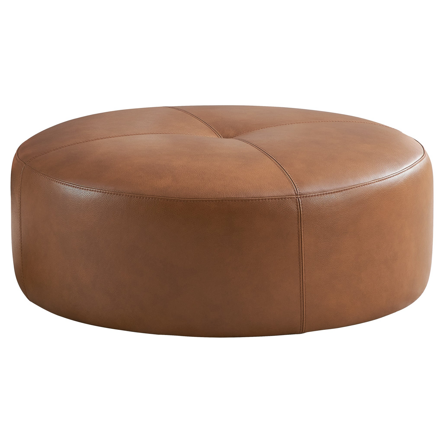 Rochelin Tan Leather Ottoman 36 Floor Footrest Cushion