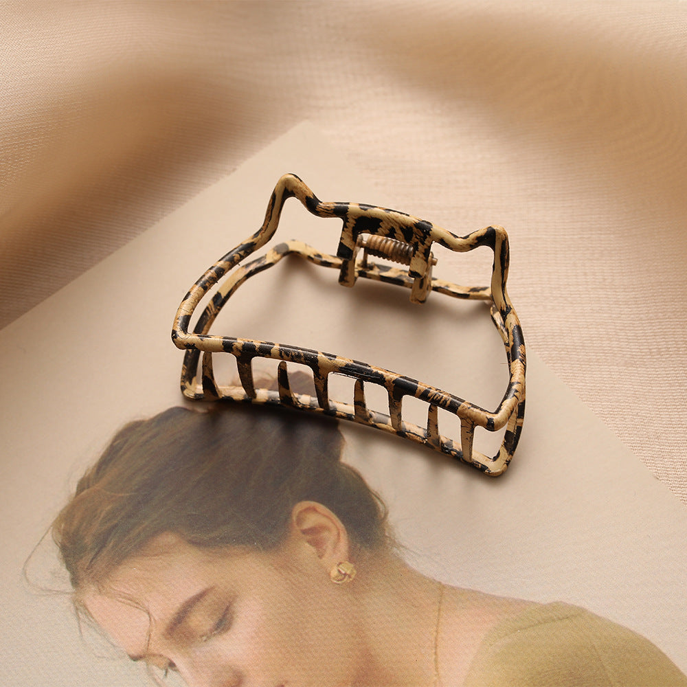 Metallic Leopard Hairpin for Women - Hair Accessory with Bowknot Design