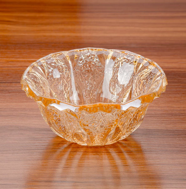Minimalist Glass Fruit Bowl for Kitchen & Living Room - Gold Small 17cm