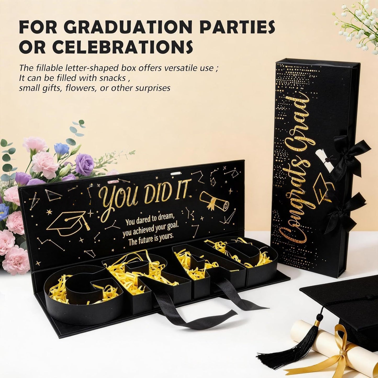 Graduation Gift Box Cardboard Storage Container for Celebrations
