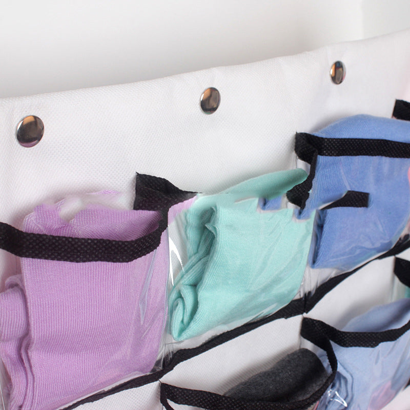 Creative Button Storage Hanging Bag Multi-Grid Closet Organizer