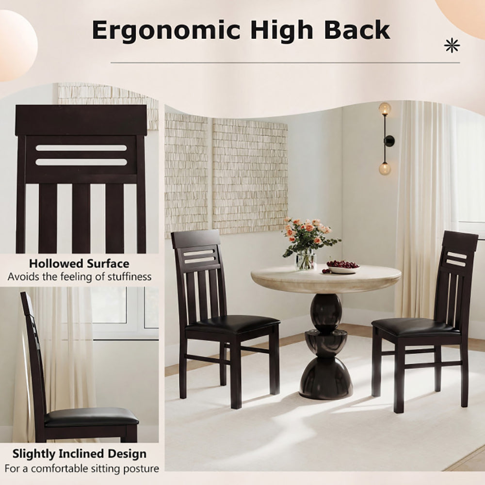 Dining Chairs High Back Room Set Of 2 PU Leather Up 330 Lbs For