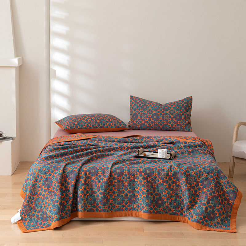 Cotton Three-Piece Gauze Cover Blanket Set - Light Luxury Bedding