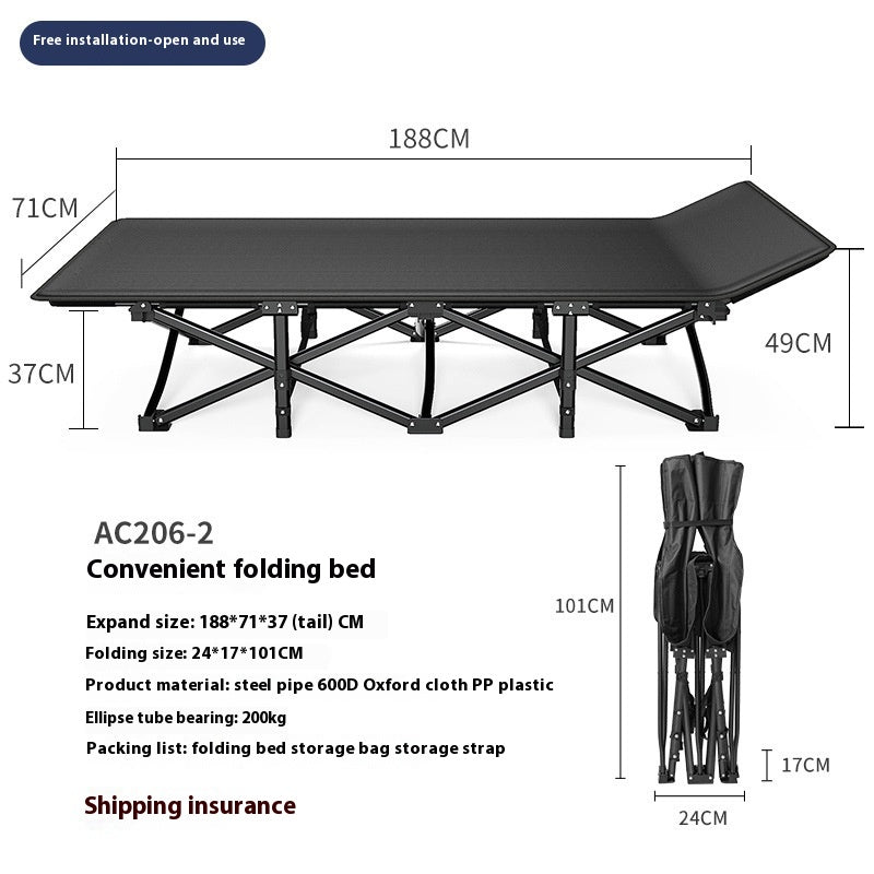 Portable Folding Bed for Camping and Office Use – Lightweight & Space Saving