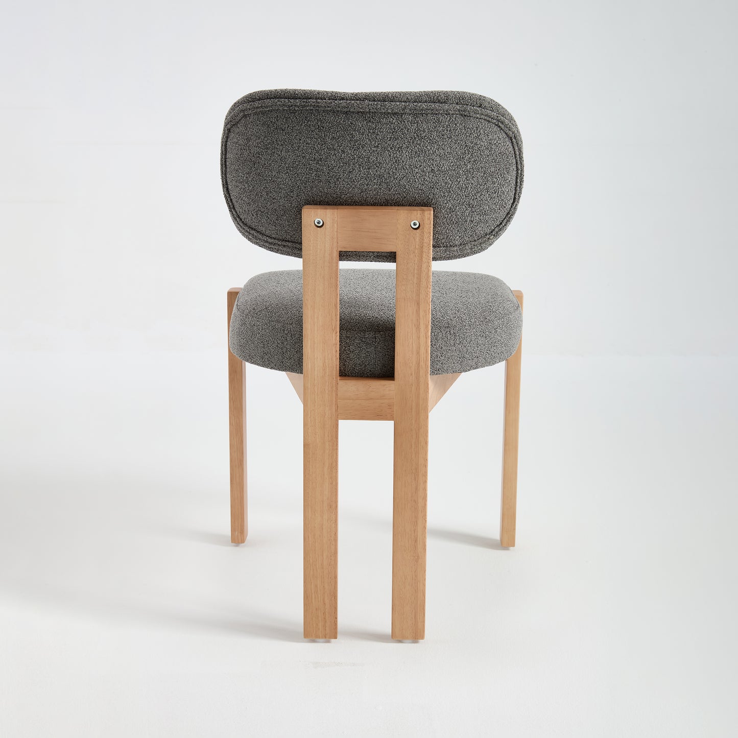 Set of 2 Modern Fabric Upholstered Dining Chairs - Grey