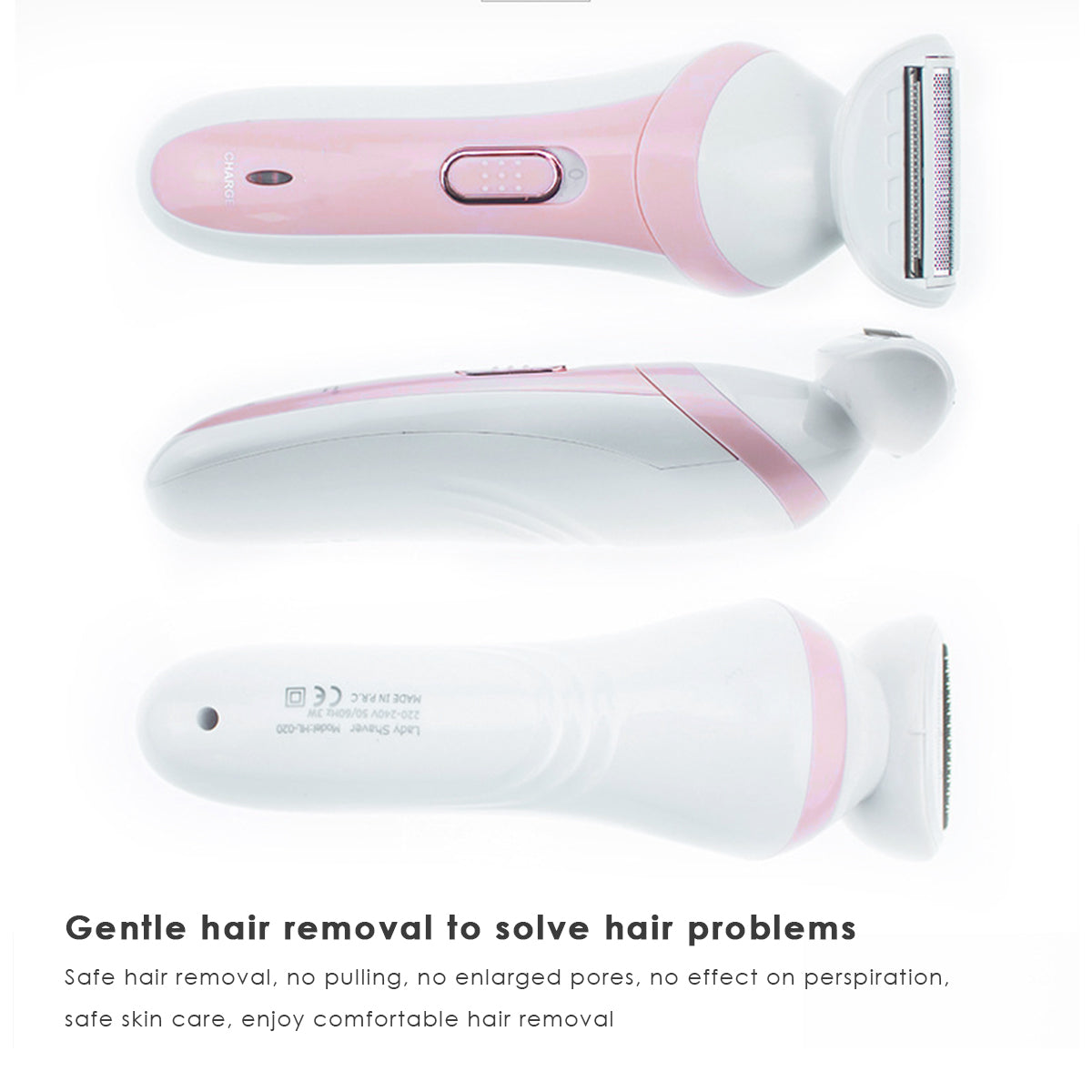 Rechargeable Electric Hair Trimmer for Women - Pink