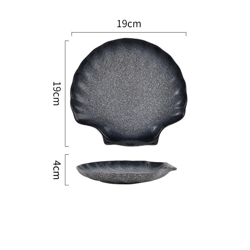 Ceramic Shell Plate for Kitchen & Dining - Irregular Shape, Microwave Safe