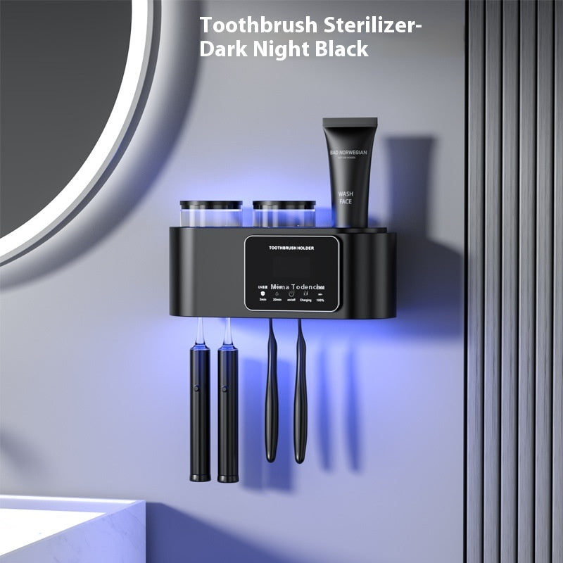 UV Toothbrush Sterilizer Storage Box with UV Sanitization and Multiple Cups