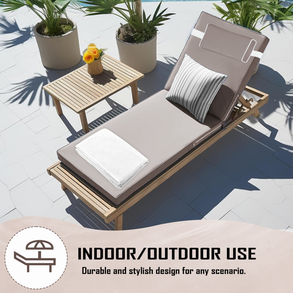 Waterproof Outdoor Chaise Lounge Cushion - 72x21x3 In.