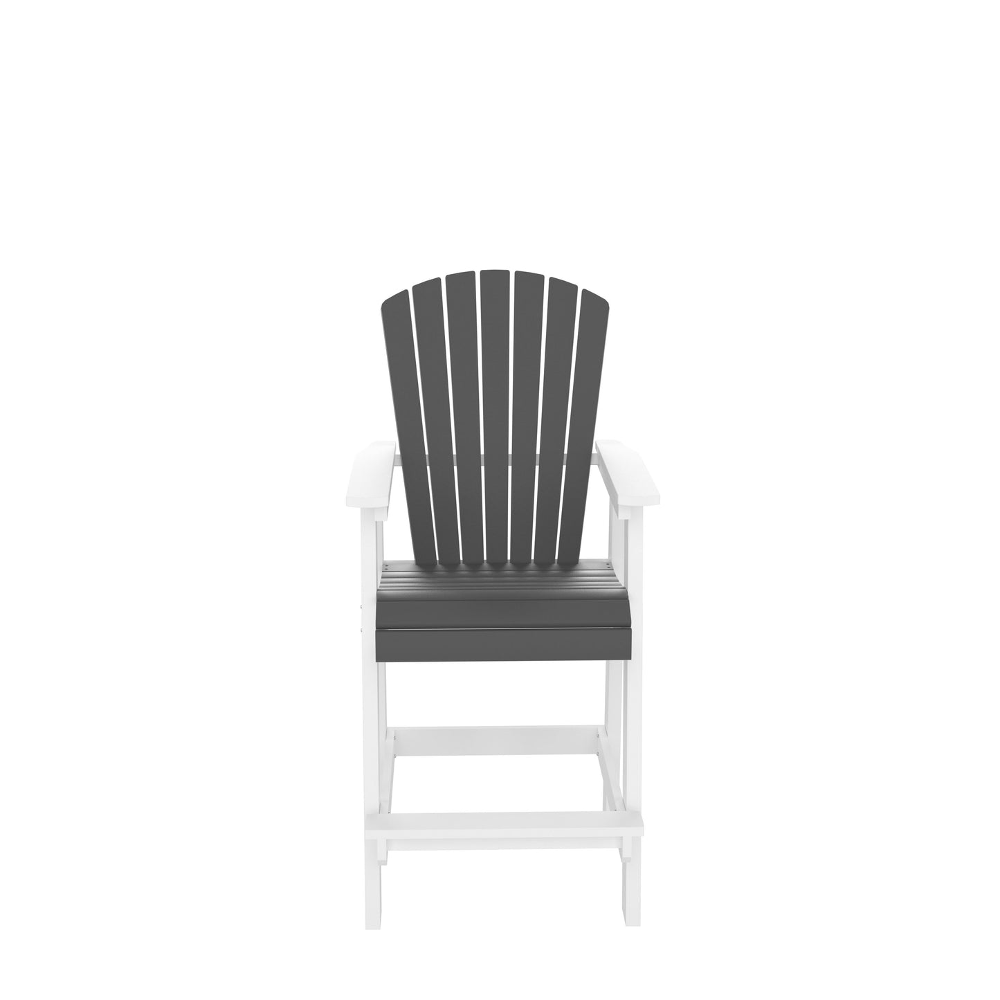 Outdoor Tall Adirondack Bar Chairs Set of 2 - White & Gray