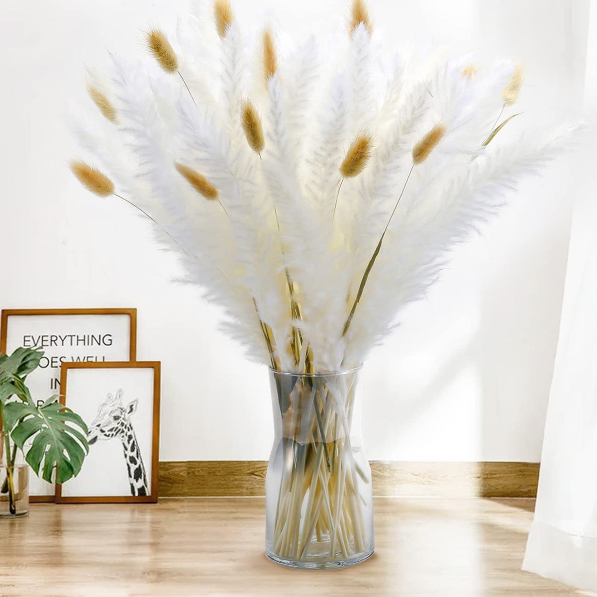 Dried Flower Bouquet - Preserved Grass Flower Arrangement for Home Decor
