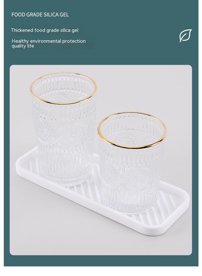 Silicone Water Draining Soap Rack Square Water Drain Stand Kitchen Bathroom