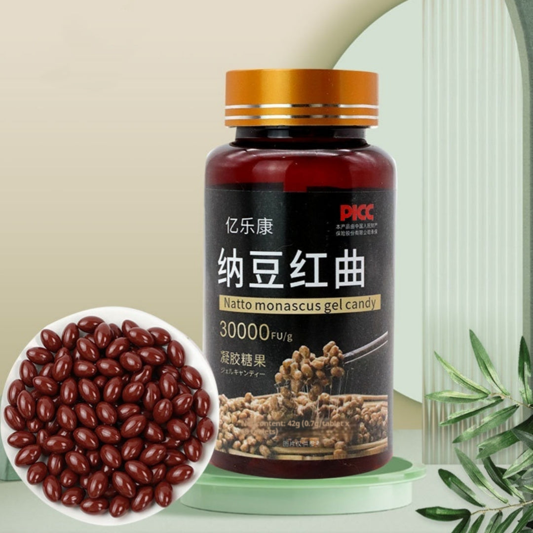 Natto Red Yeast Protein Soft Capsules - 60 Tablets
