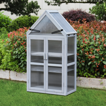 Mini Greenhouse Kit - Outdoor Plant Stand with Adjustable Shelves