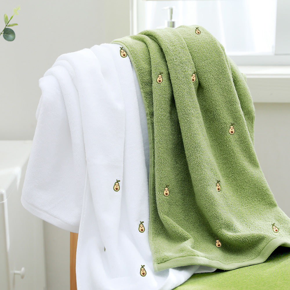 Embroidery Cotton Bath Towel - Soft, Absorbent, 70x140cm, Multiple Colors