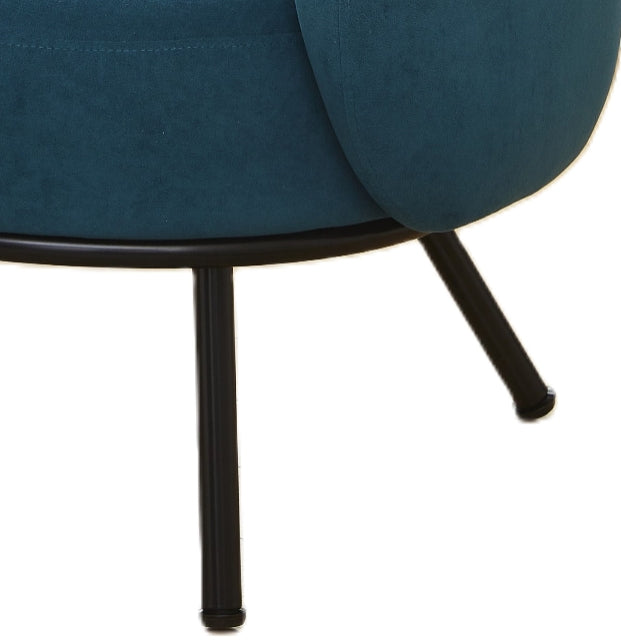 Mid-Century Modern Velvet Accent Chair, Upholstered Barrel Armchair