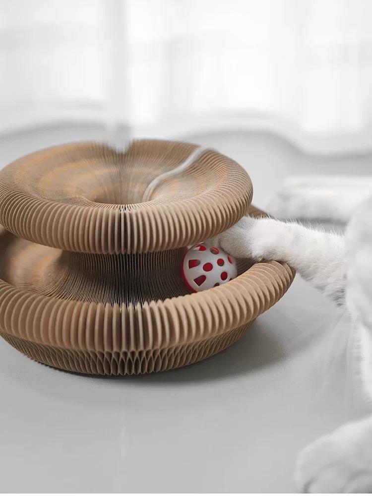 Foldable Wooden Cat Scratching Post - Interactive & Anti-Scratch Design