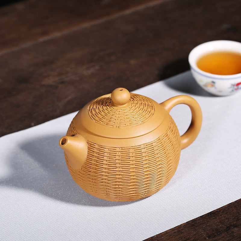 Purple Clay Teapot Handmade Mud Pot for Tea Brewing 330cc