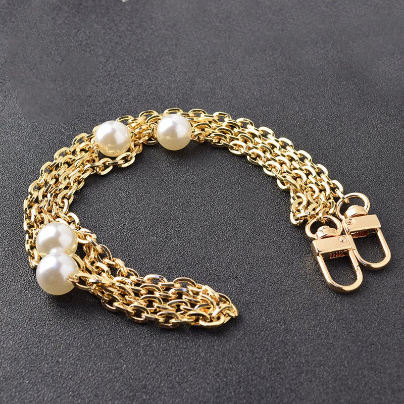 Electroplating Pearl Bag with Metal Flat Chain for Home & Party Decor
