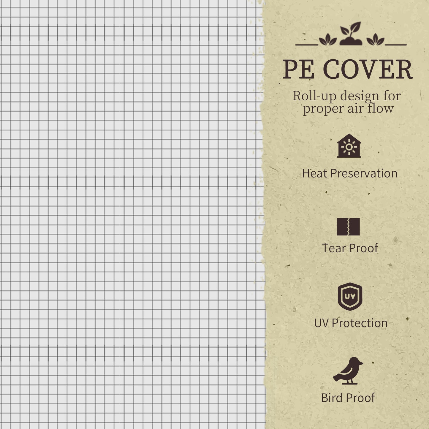 Raised Garden Bed with PE Greenhouse Cover for Herbs & Vegetables - 48x22x46 Inch, Dark Gray