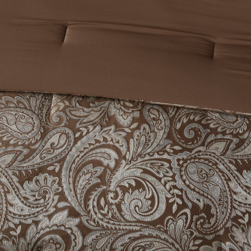 12-Piece Comforter Set with Cotton Bed Sheets - Blue & Brown Full