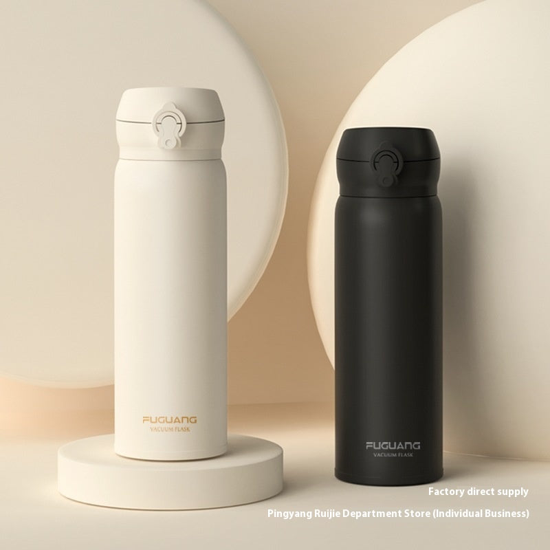 316 Stainless Steel Vacuum Water Bottle with Bounce Cover - Portable Drink Cup