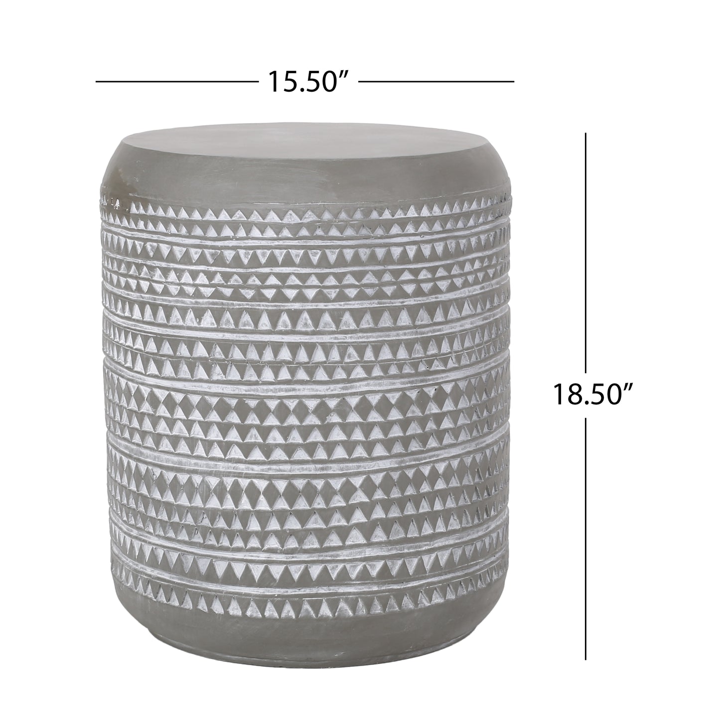 Lightweight Concrete Outdoor Side Table - Light Grey