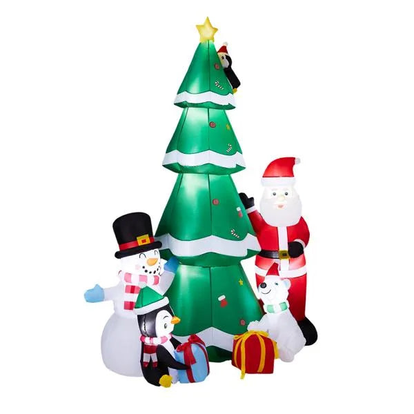 7.5FT Inflatable Christmas Decoration with Santa & Snowman