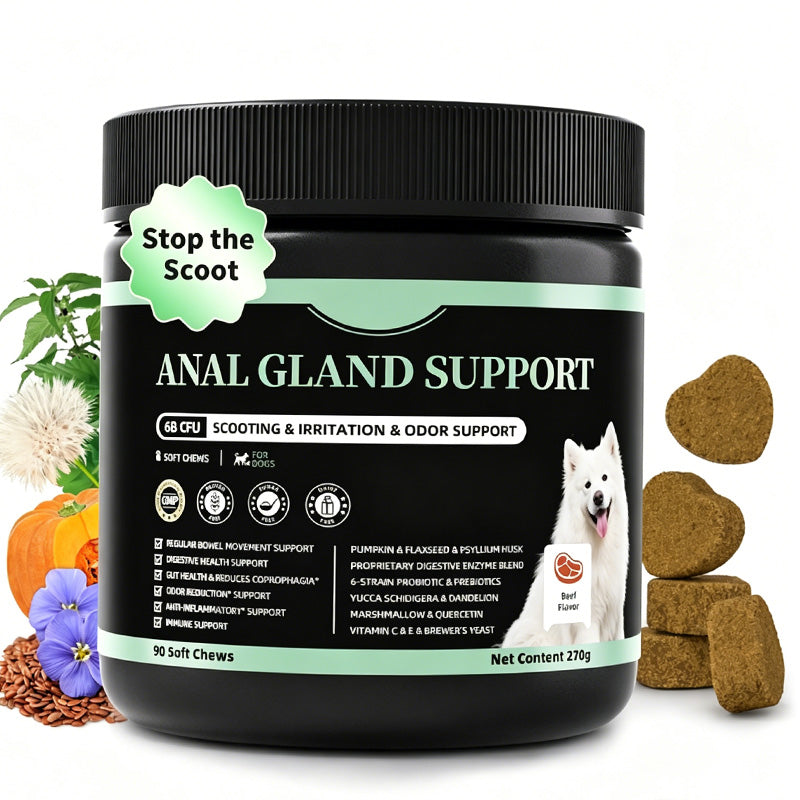 Dog Digestive Enzymes & Probiotics Soft Chews - Gut Health, Pumpkin Fiber, Chicken Flavor, 90 Count