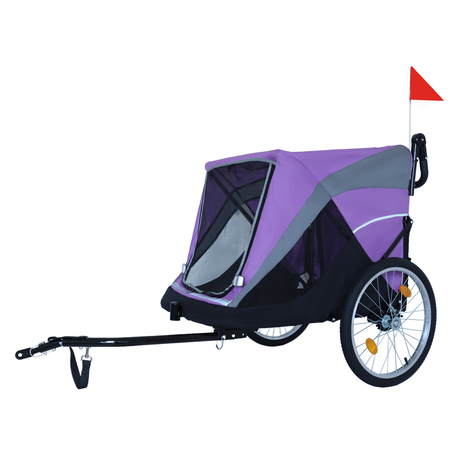 2-in-1 Pet Bike Trailer & Push Cart with Detachable Hitch - Holds Up to 100 lbs
