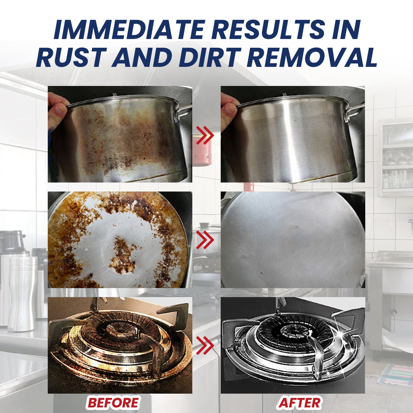 Stainless Steel Cleaner Cream for Heavy Oil Rust & Scale Removal - Multiple Quantities