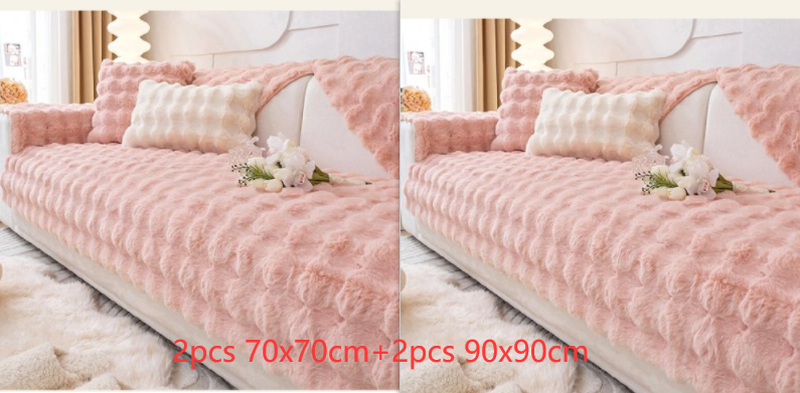 Thickened Rabbit Plush Sofa Cushion Set for Comfortable Home Decor