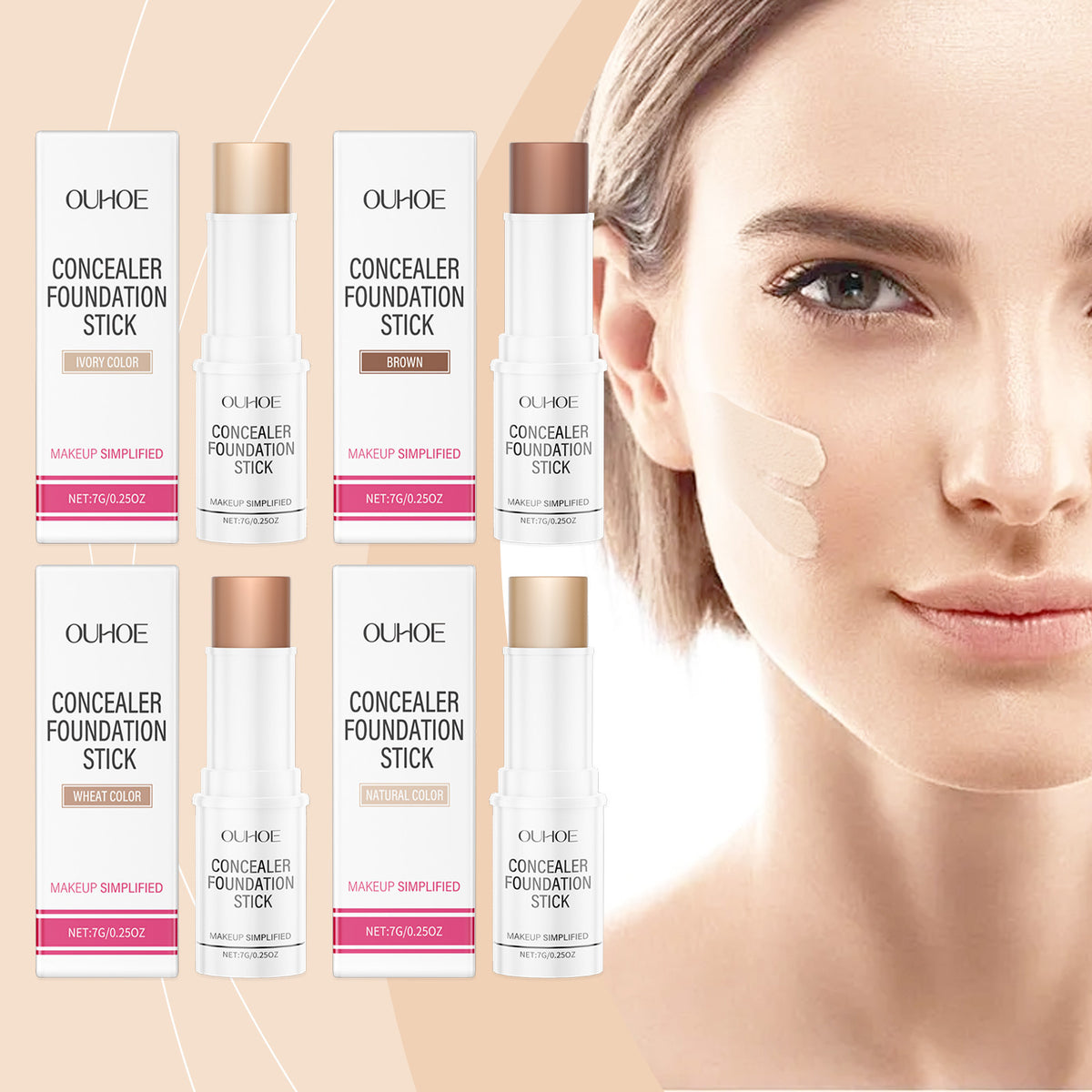 Waterproof & Sweatproof Concealer Stick Foundation - Portable 7g