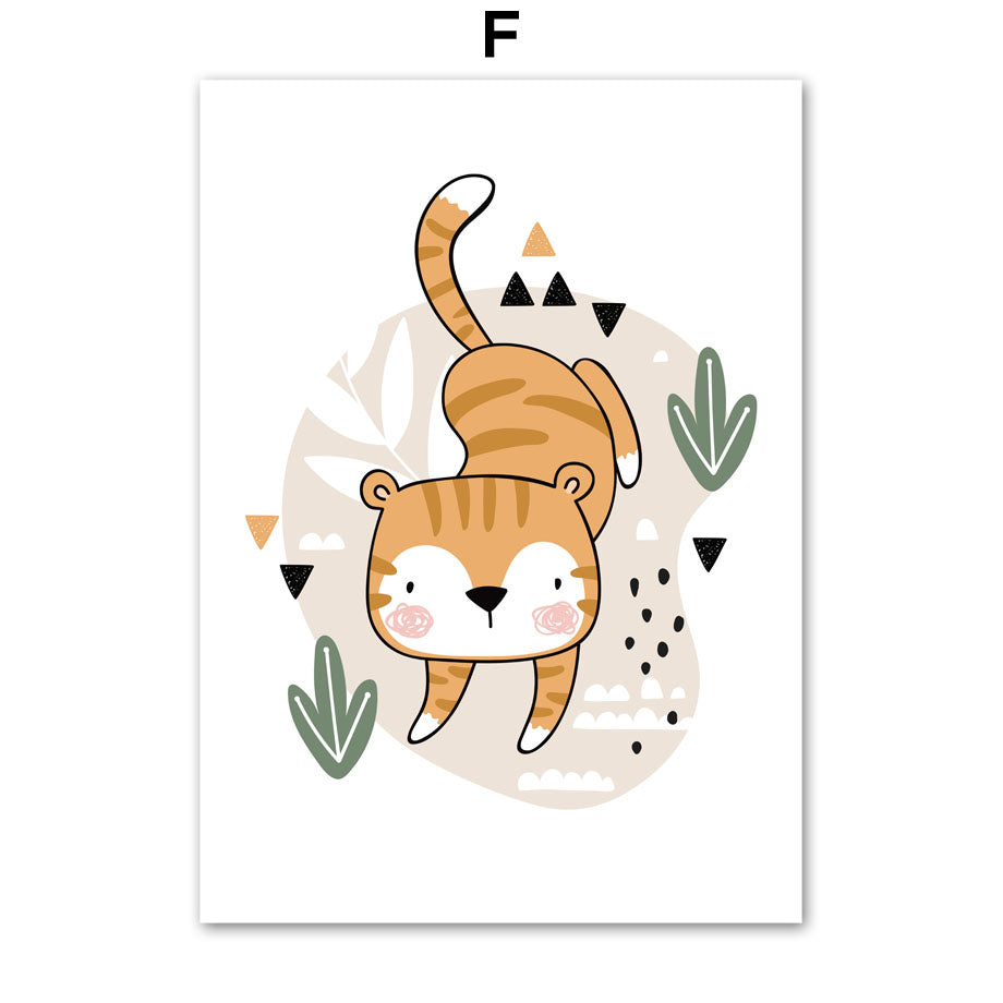 Cute Animal Print Scandinavian Posters for Room Decoration - Multiple Sizes & Styles