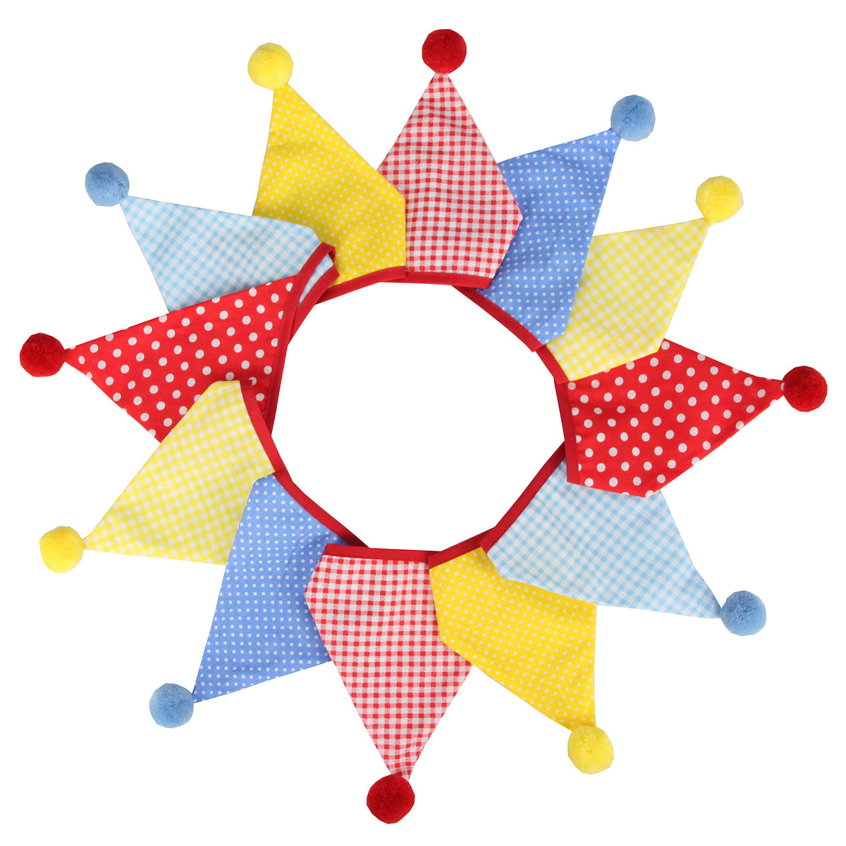 Cotton Wool Ball Triangle Flags Set for Home & Party Decor - 3.2m Length