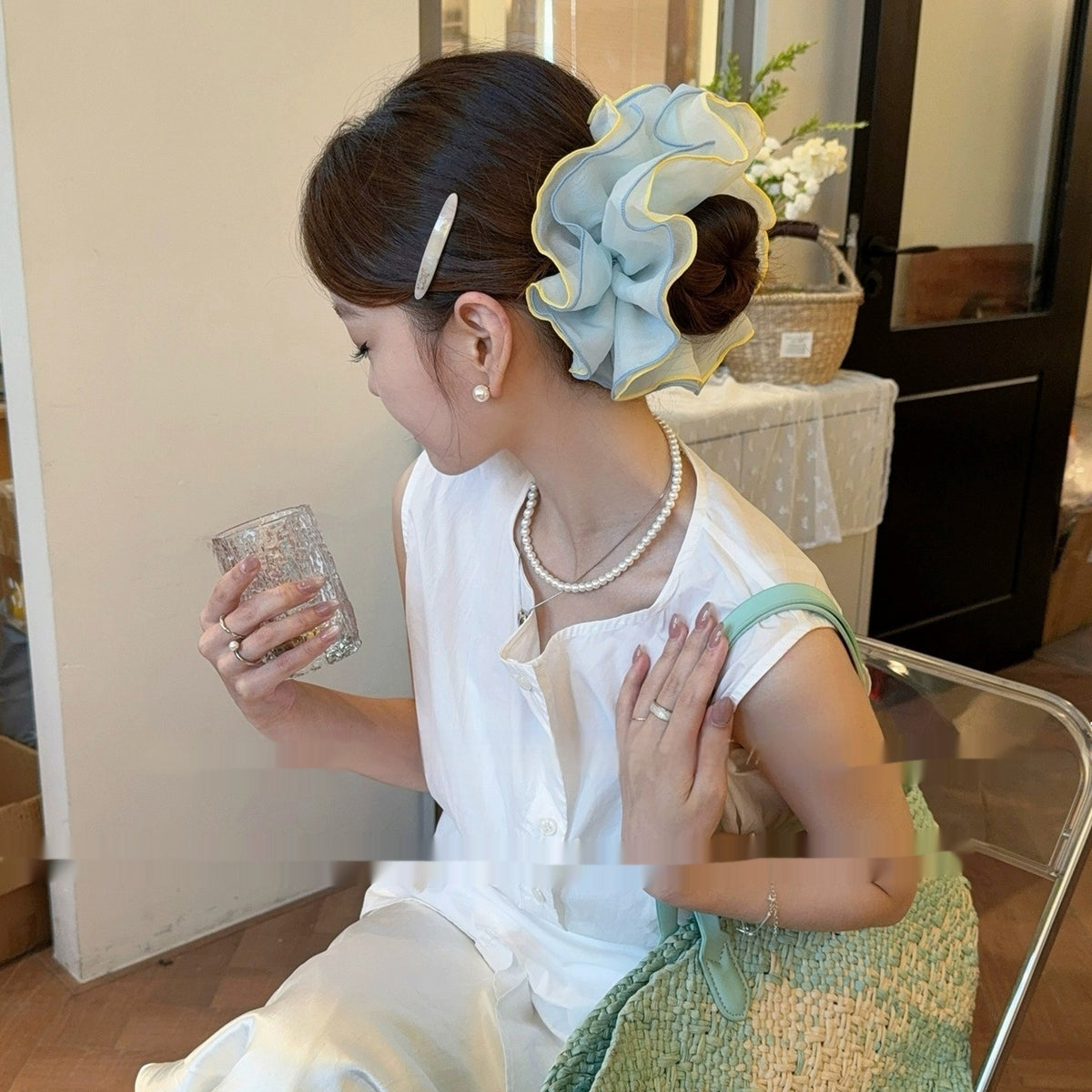 Summer Contrast Color Hair Bands - High-End Rubber Hair Accessories for Women