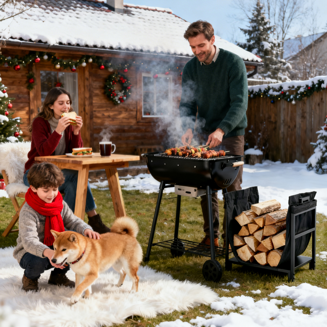 Heavy-Duty Firewood Stand for Indoor & Outdoor Use - 18in
