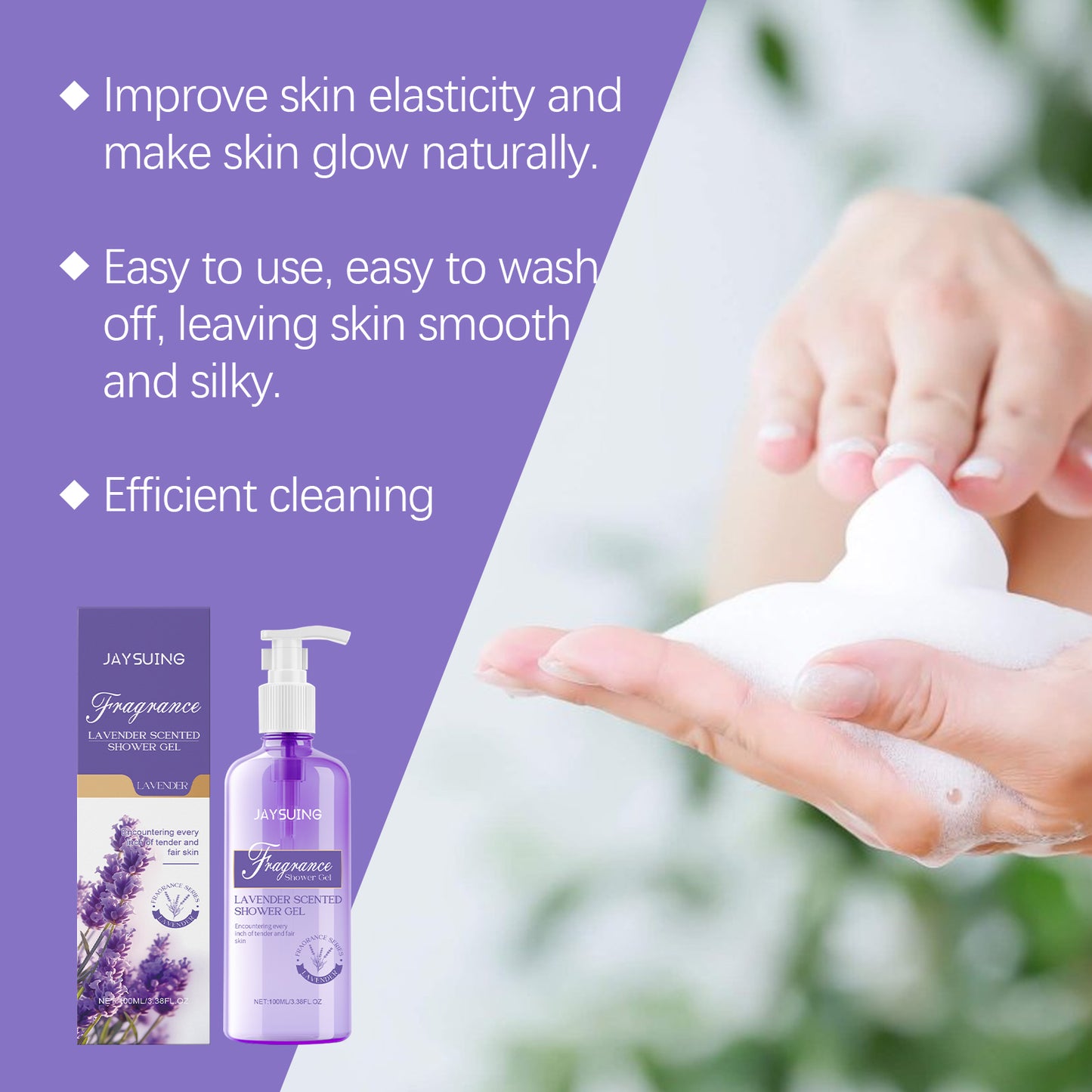 Lavender Moisturizing Body Wash - Gentle Hydrating Shower Gel 100ml