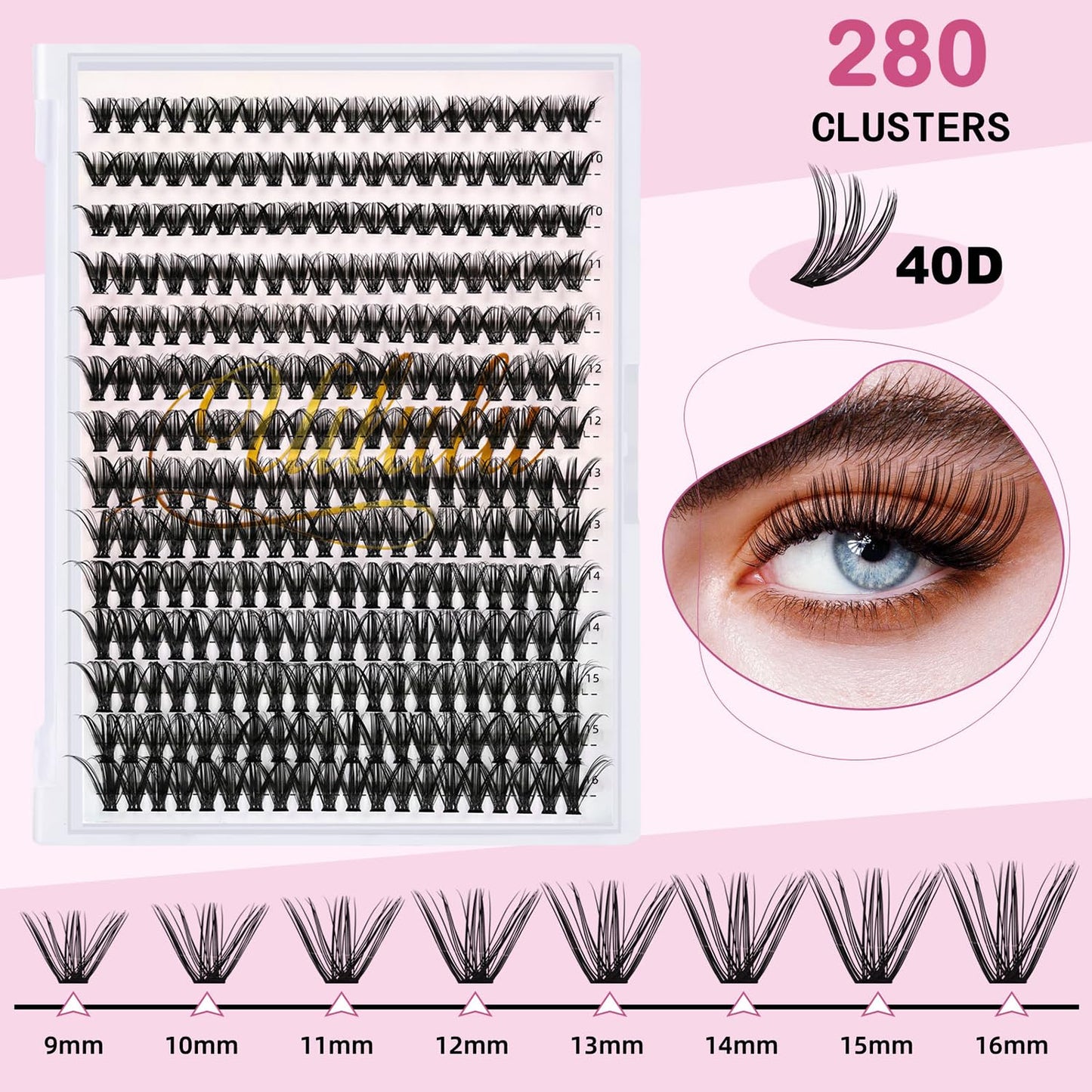 DIY Lash Extension Kit - 280pcs Individual D Curl Cluster Eyelashes