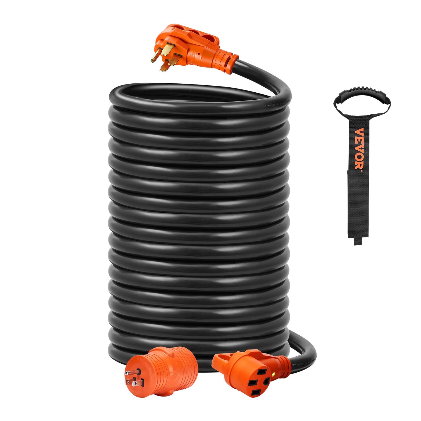 50 Ft RV Extension Cord 50 Amp Heavy Duty Power Cable NEMA 14-50R Female Plug - Orange