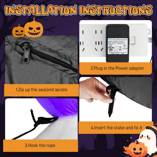 8.2FT Inflatable Pumpkin Archway with LED Lights for Halloween Decor