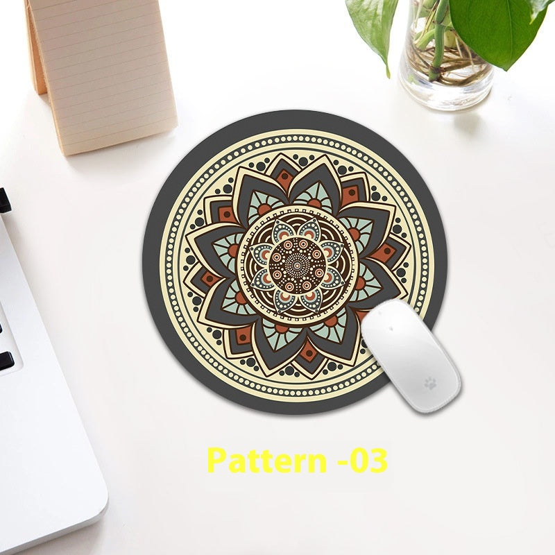 Ethnic Pattern Round Table Mat - Small Thickening Non-Slip Kitchen Accessory