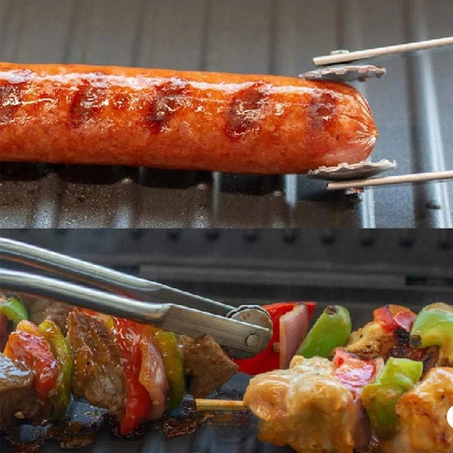 Stainless Steel BBQ Grill Clamp Multi-Functional Hot Dog Toasting Tool
