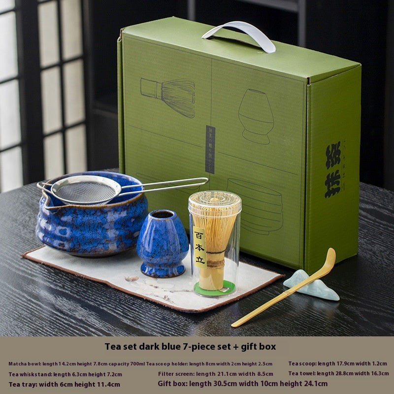 Japanese Style Matcha Bowl Set with Whisk and Accessories - Ceramic Tea Ceremony Kit