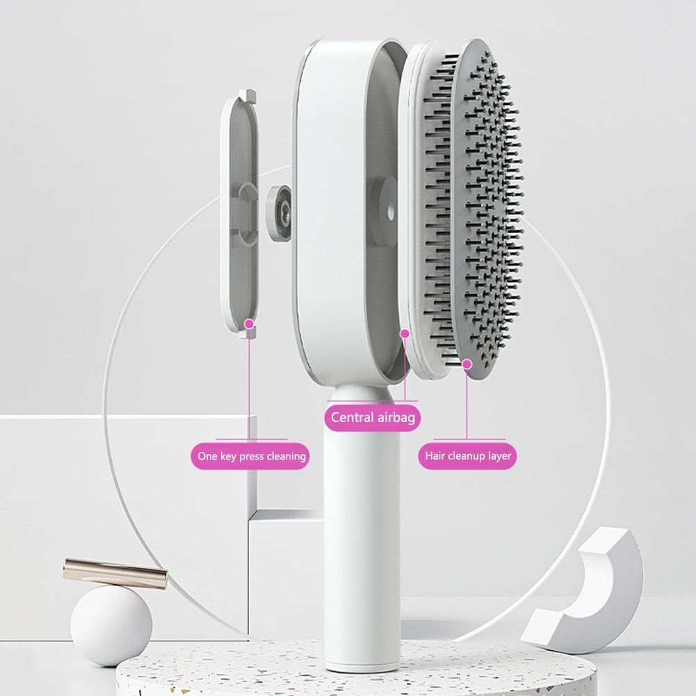 Self-Cleaning Hair Brush with 3D Air Cushion for Scalp Massage & Detangling