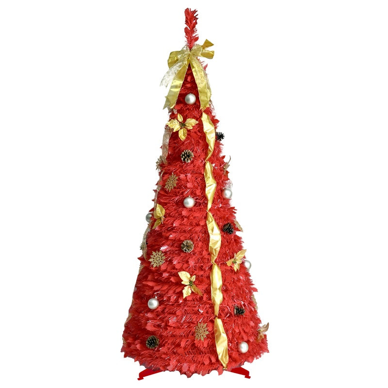 6ft Pop Up Christmas Tree with 150 Lights & Decorations