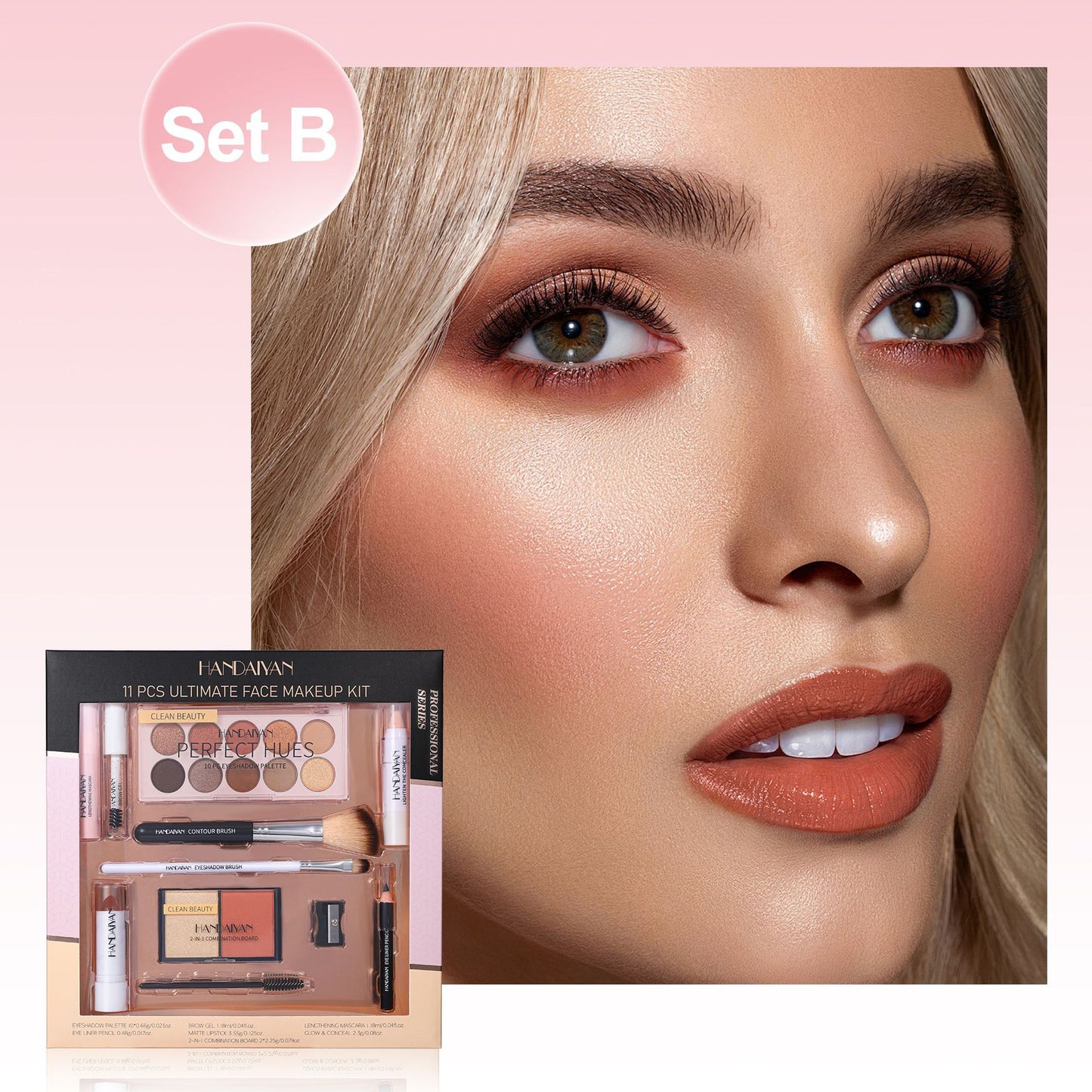 12-Piece Makeup Set for Beginners Waterproof & Long-Lasting Cosmetics Kit