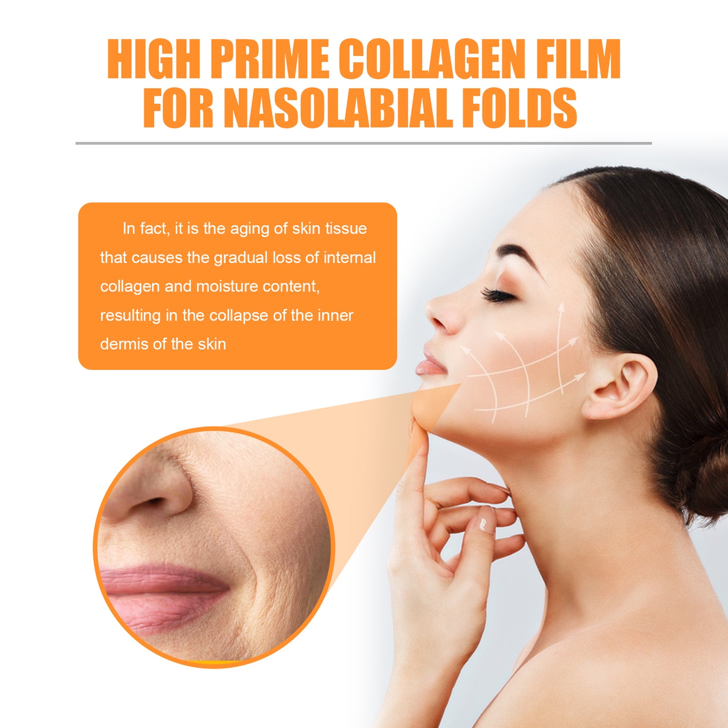 Collagen Film for Nasolabial Folds - Anti-Aging Firming Skin Treatment (10 Pcs)